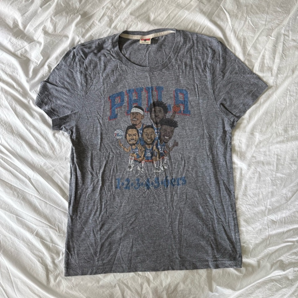 Philadelphia 76ers (Sixers) 1-2-3-4-5-6ers Heather Gray T-Shirt